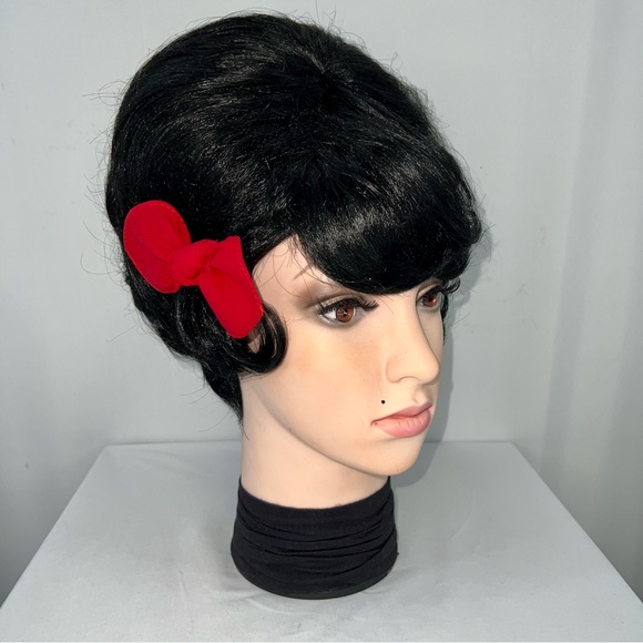 Solid Red Rockabilly Bandana Knotted Hair Bow - Picture 3 of 11